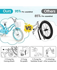 Akiudex Kids Bike with Basket and Dual Brake System for Ages 3 to 8
