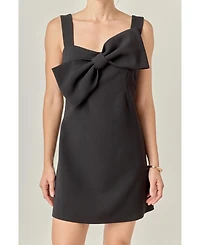Women's Bow Sleeveless Mini Dresss