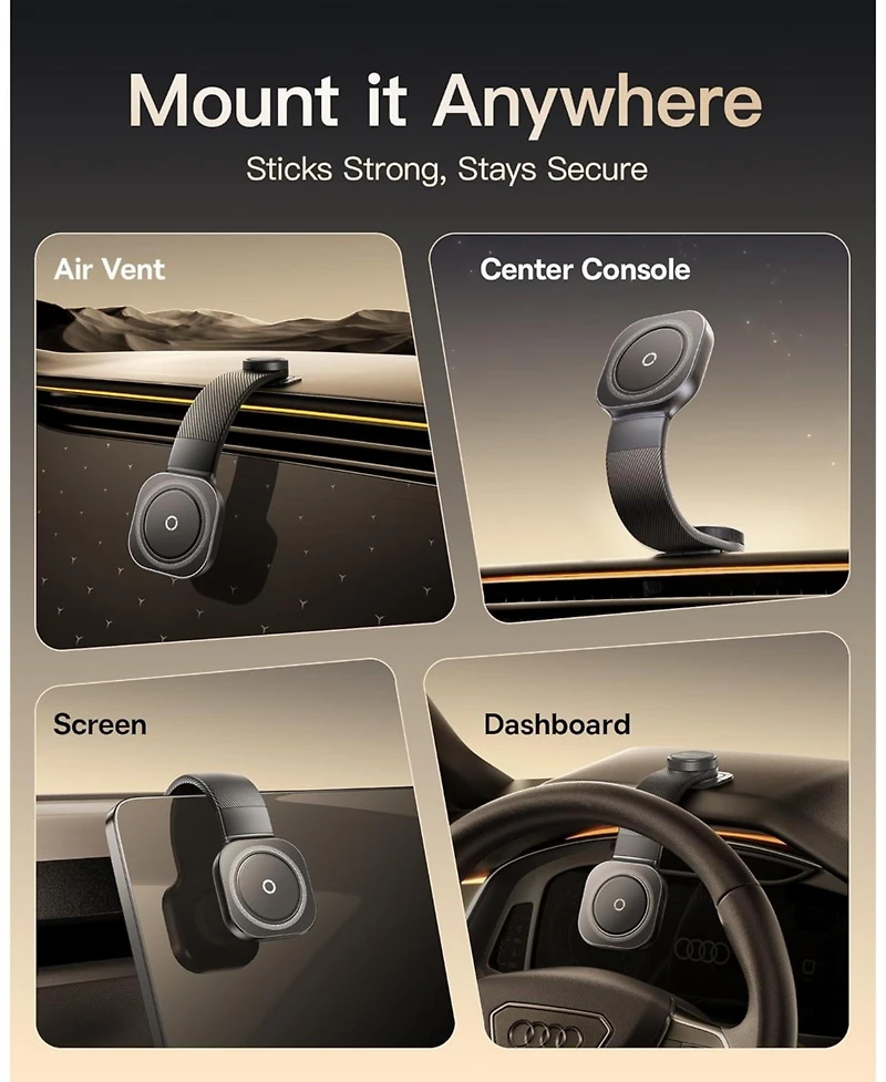 Baseus for MagSafe Car Mount, Magnetic Phone Holder for Car, Car Mount Phone Holder for All Dashboard, Cell Phone Holder