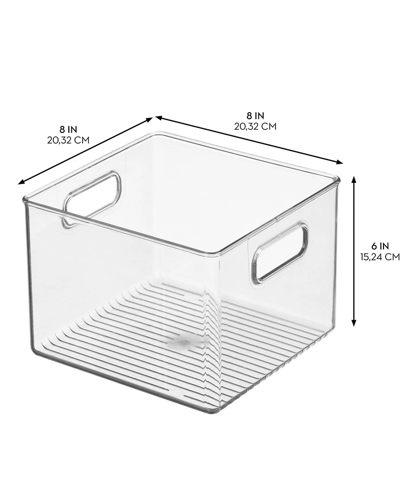 iDesign Plastic Fridge Bins with Handles, 4 Pack, Clear, Made in Usa