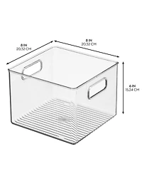 iDesign Plastic Fridge Bins with Handles, 4 Pack, Clear, Made in Usa