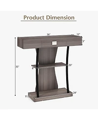 Console Table with Drawer and 2-Tier Shelves for Entryway Living Room