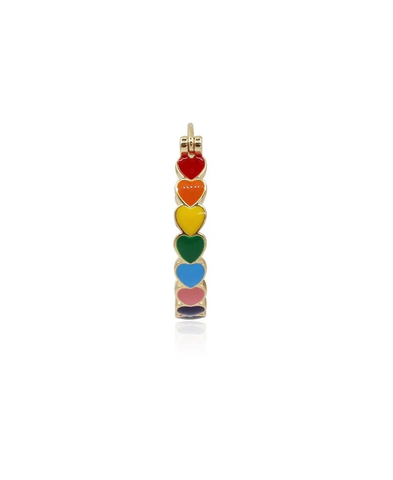 Rebl Jewelry Rainbow Hearts Hoop Earring