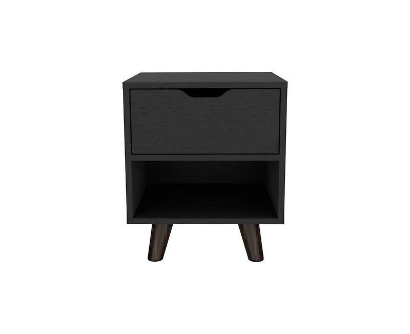 Casainc Storage Cabinet NightStand End Table with Wooden Legs