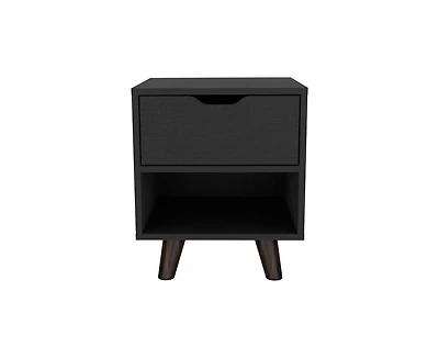 Casainc Storage Cabinet NightStand End Table with Wooden Legs