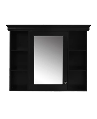 Casainc 35" x 28" Wall Mounted Medicine Cabinet with Mirror Door and 6 Open Shelves, Modern Bathroom