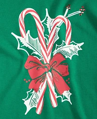 Holiday Lane Women's Candy Cane Graphic Top, Macy's Exclusive