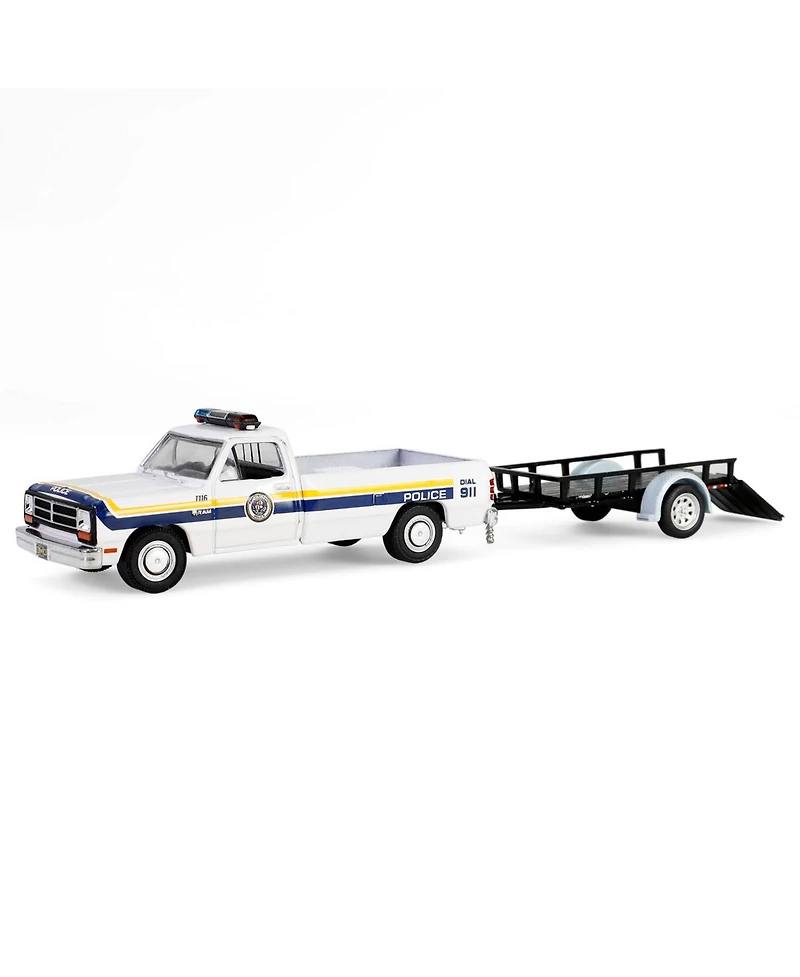 Greenlight 1/64 1990 Dodge Ram D-250 Trailer Philadelphia Pa Police Hot Pursuit Tow