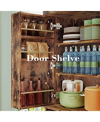 Ironck Kitchen Pantry Cabinet 72" Height, with Drawer, Rack, Vintage Brown