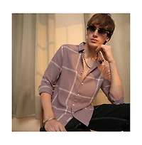 Campus Sutra Men's Nude Pink Maxi-Graph Check Shirt