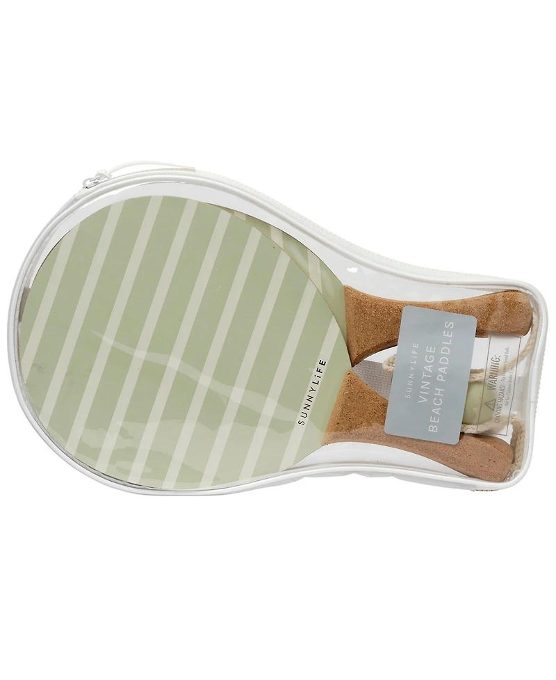 Sunnylife Vintage Beach Paddles: La Palma Sage Stripe