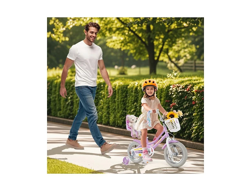 Akiudex Kids Bike with Basket and Doll Seat for Girls Ages 3 to 8