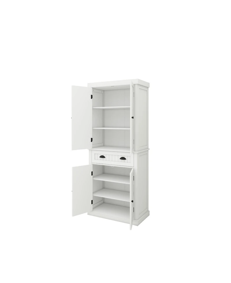 Casainc 71" Freestanding Kitchen Pantry Cabinet With 4 Doors, Drawer and Adjustable Shelves