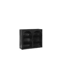 Casainc 27.56" Two-Door Wall Cabinet With Glass Front and Three-Tier Storage Woven DetailBrand