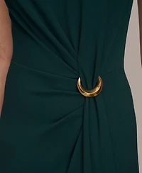 Donna Karan New York Women's Crepe Hardware A-Line Midi Dress