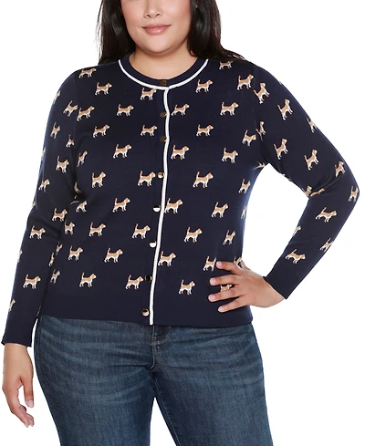 Belldini Plus Fetching Fun Cardigan Sweater