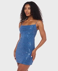 Alex & Sophia Juniors' Strappy Low Back Straight Neck Dress