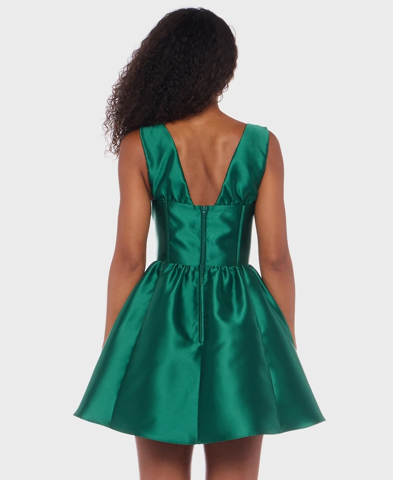 Alex & Sophia Juniors Wide Strap V-Neck Party Dress