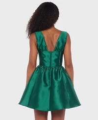 Alex & Sophia Juniors Wide Strap V-Neck Party Dress