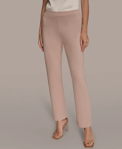 Donna Karan New York Women's Mid Rise Knit Straight Ankle Sweater Pants
