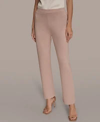 Donna Karan New York Women's Mid Rise Knit Straight Ankle Sweater Pants
