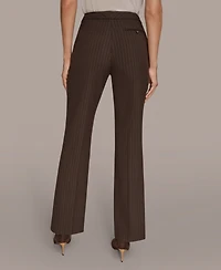 Donna Karan New York Women's Mid Rise Straight Fit Pinstripe Pants