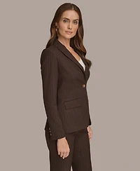 Donna Karan New York Women's Pinstripe One Button Blazer