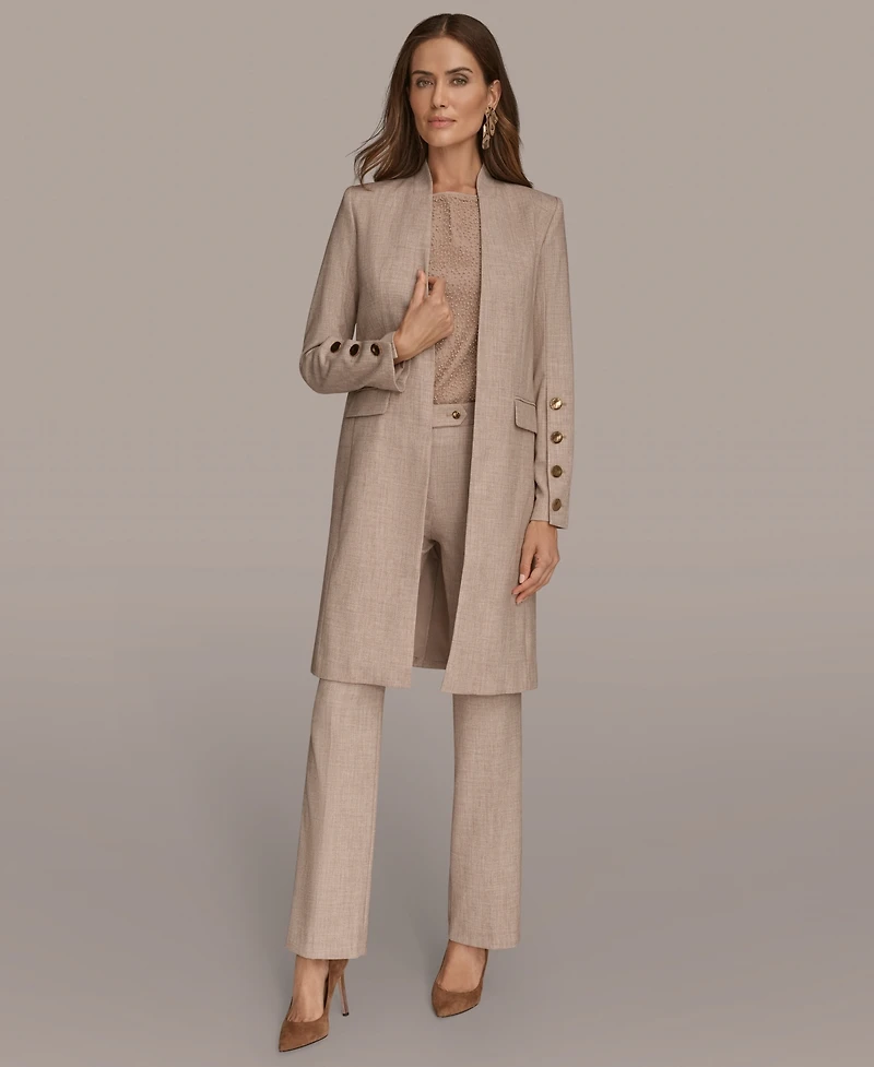 Donna Karan New York Women's Petites Four-Button Long Blazer Coat, Regular &