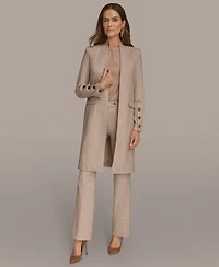 Donna Karan New York Women's Petites Four-Button Long Blazer Coat, Regular &