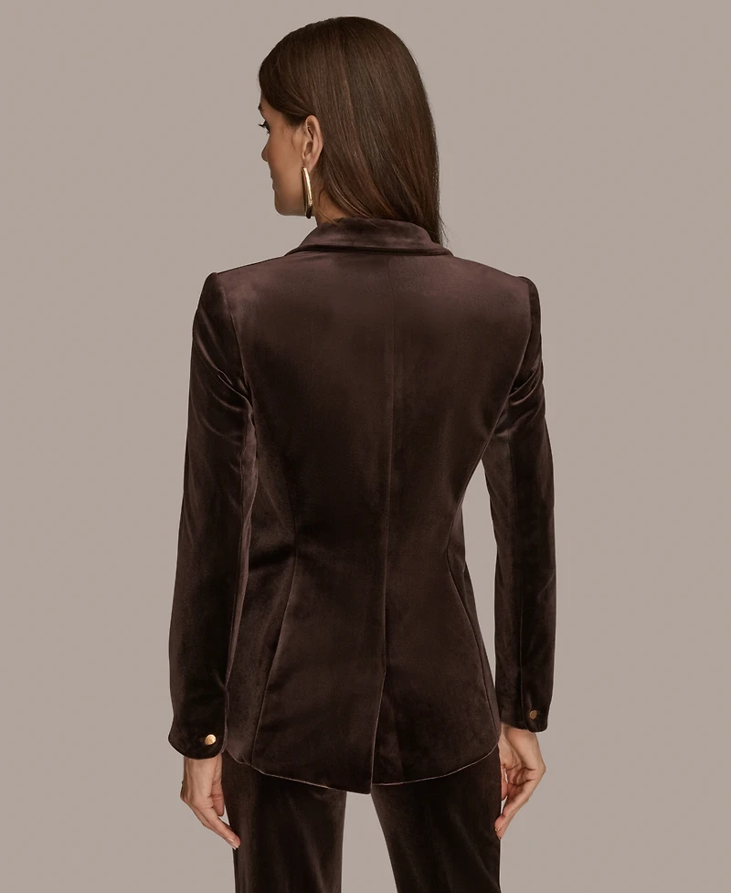Donna Karan New York Women's Velvet One Button Jacket