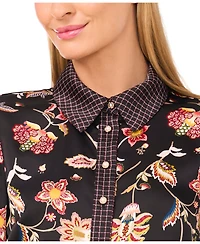 CeCe Women's Long Sleeve Button Down Shirt