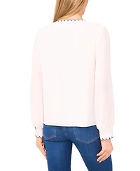 CeCe Women's Long Sleeve Button Down Top