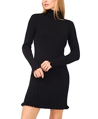 CeCe Women's Turtle Neck Ribbed Sweater Dress