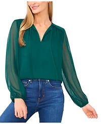 CeCe Women's Long Sleeve Ruffle Detail Top