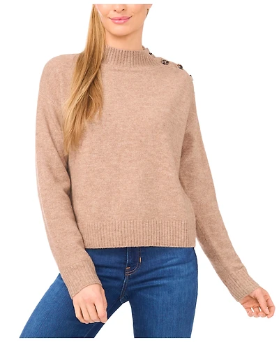 CeCe Women's Button Detail Sweater