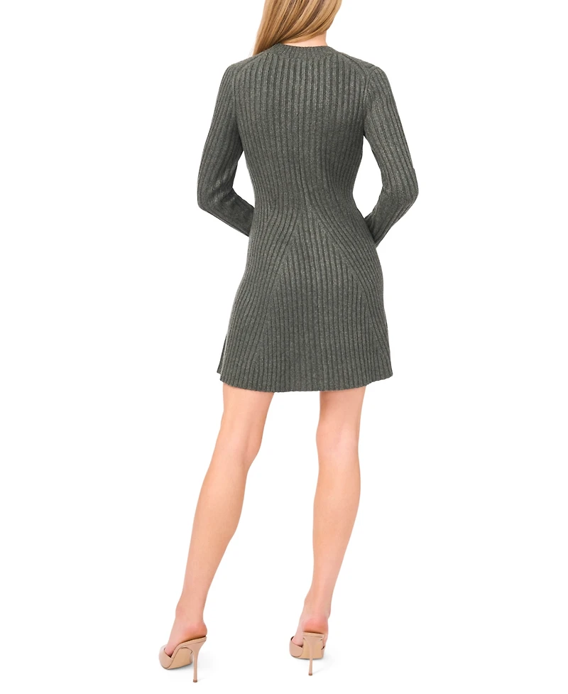 CeCe Women's Long Sleeve Ribbed Sweater Dress