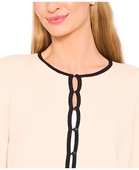 CeCe Women's Patch Pocket Tipping Cardigan Sweater