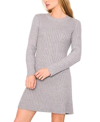 CeCe Women's Long Sleeve Ribbed Sweater Dress