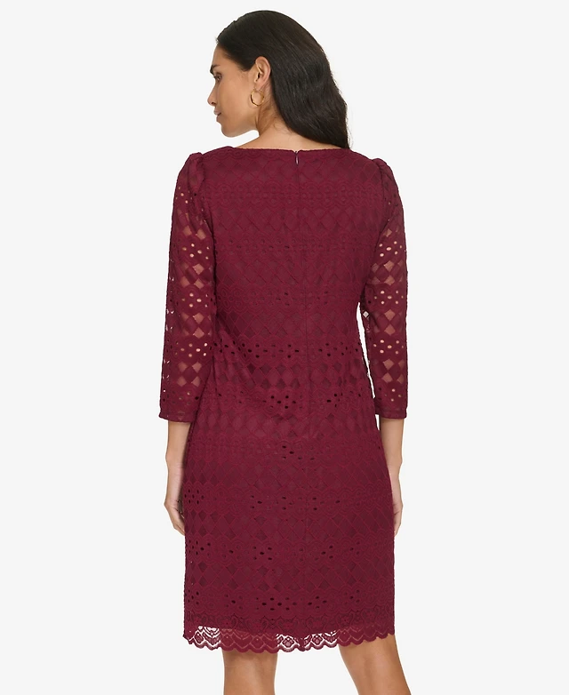 Shop Jessica Howard Petite Lace 3/4-Sleeve Shift Dress at Beverly