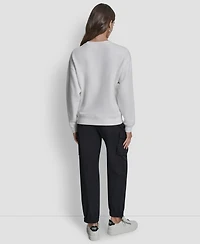 Dkny Jeans Women's Rhinestone Crew Neck Sweatshirt