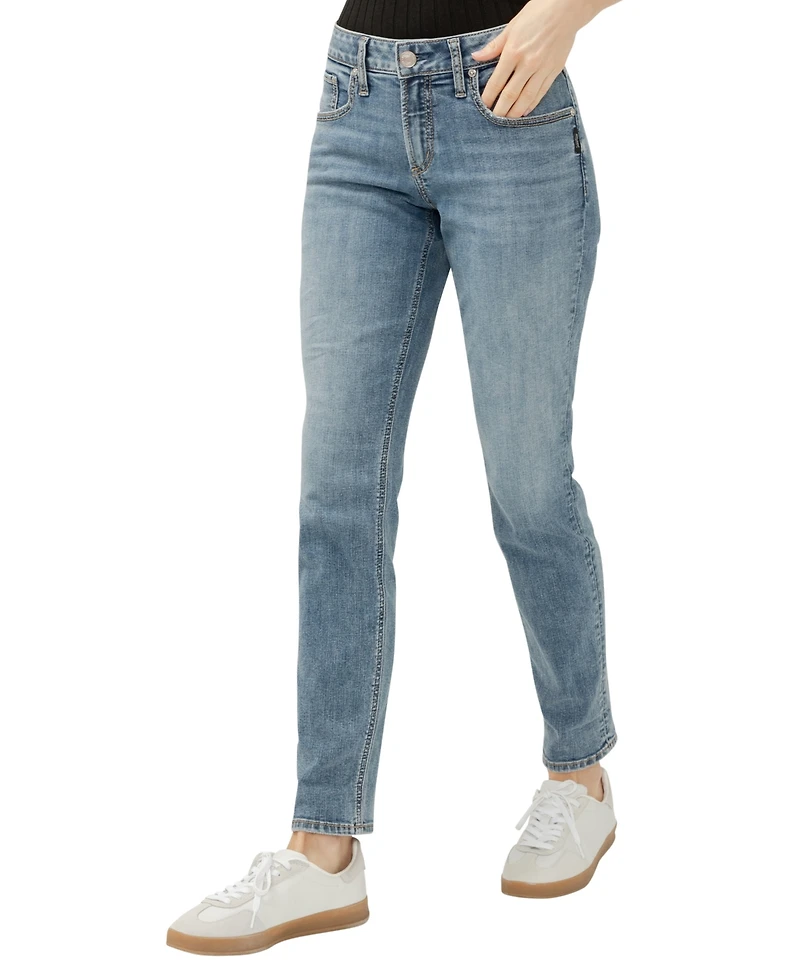 Silver Jeans Co. Women's Boyfriend Mid Rise Slim Leg