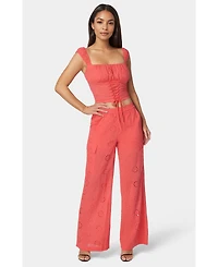 Bebe Women's Eyelet Lace Up Corset