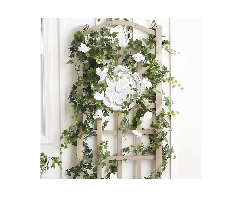 Slickblue Tall Mocha Vinyl Garden Trellis for Climbing Plants and Vertical Growth