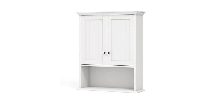 Wall-Mounted Bathroom Medicine Cabinet with Open Storage Shelf for Easy Access