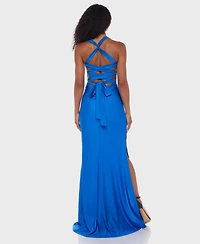 Bee Darlin Junior's Wide Strap Bustier Sleeveless Dress