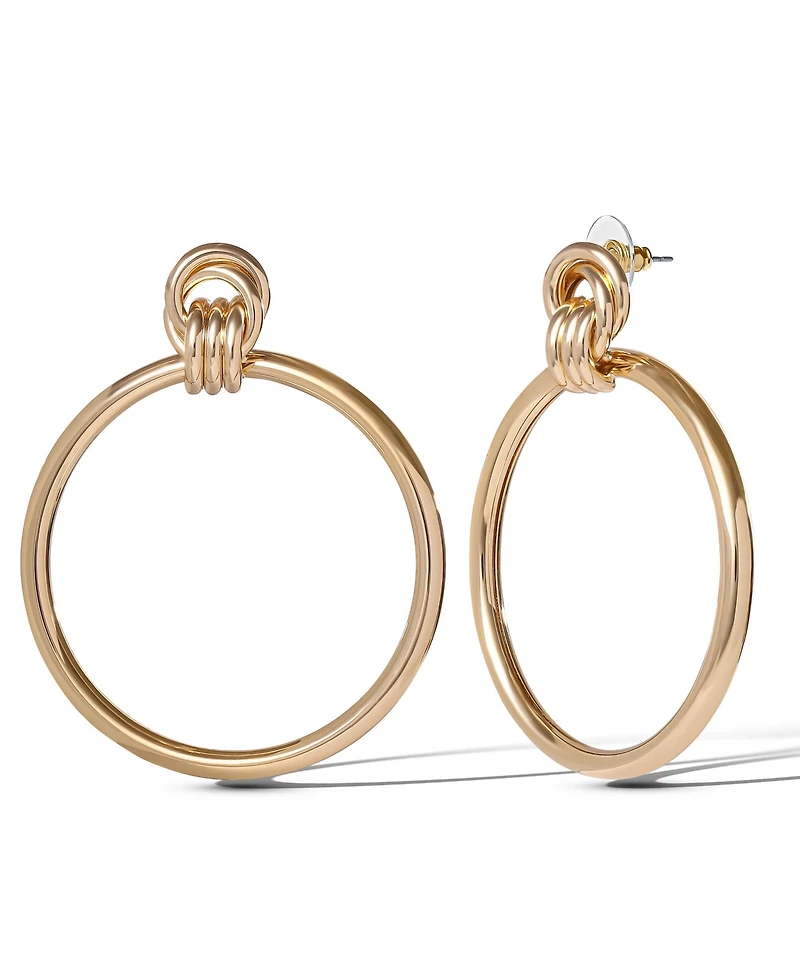 Jessica Simpson Oversized Gold Circle Drop Earrings