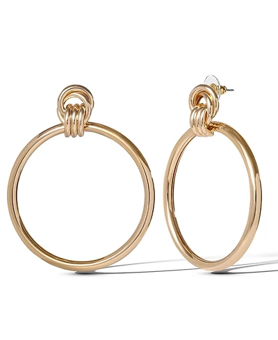 Jessica Simpson Oversized Gold Circle Drop Earrings