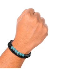 Lucky Brand Leather & Turquoise Beaded Bracelet