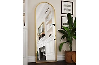 Antok Full Length Mirror, 58"x18" Floor Mirror, Arch Floor Standing Mirror Freestanding Arch Full Body with Stand for Bedroom, Hanging Mount