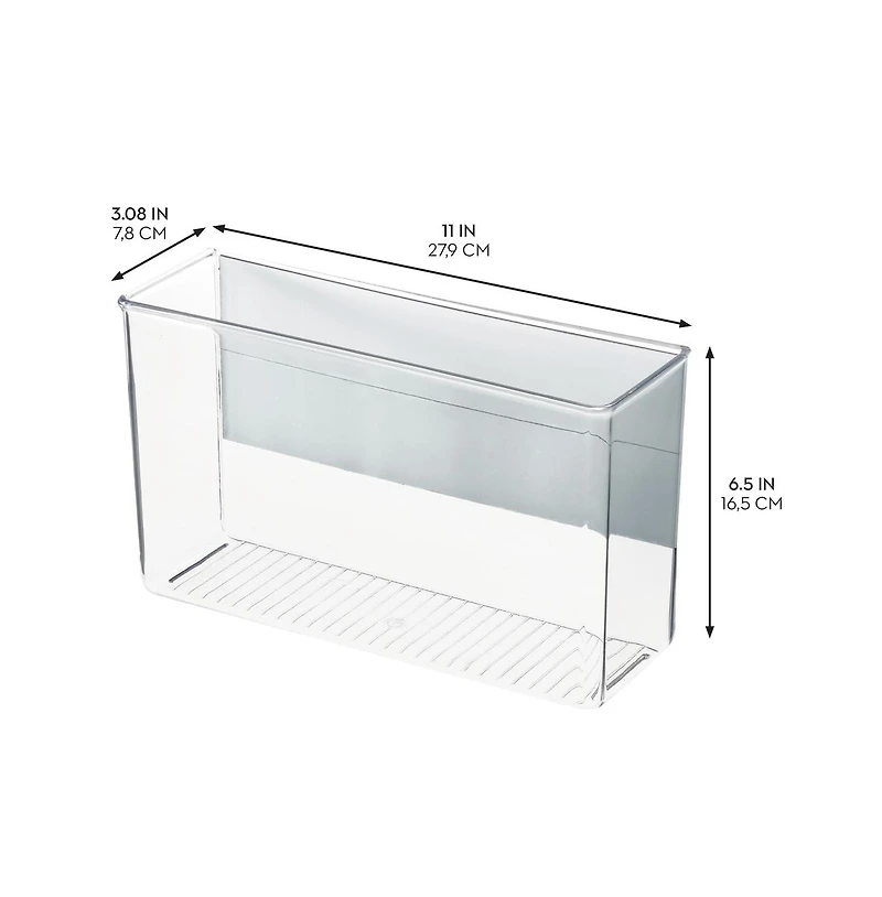 iDesign Recycled Plastic Large Laundry Room Magnetic Storage Bin, Clear